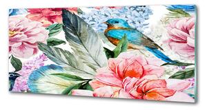 Panel do kuchyně Květiny a ptáci pksh-83956039