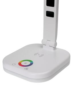 LED RGBW Stm. lampa s bezdr. nab., displejem, USB portem 6W/5V 3000-6500K bílá