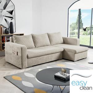 Sedací souprava ASTA | 234x140 cm | univerzální LEVÁ i PRAVÁ | rozkládací | béžová EASY CLEAN