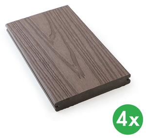 Terasová prkna WPC koextrudovaná, plný profil, 140 x 23 x 2850 mm, 4 ks, rosewood