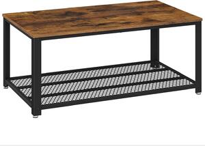 VintagePRO Konferenční stolek Graham v industriálním stylu - 106,2x60,2x45 cm | rustikální hnědá a černá