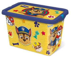 Plastový úložný box s víkem Paw Patrol 7l žlutý