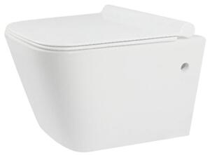 Rea Ryan Rimless Slim, závěsná WC mísa, bílá, REA-C7400