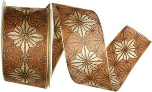 Vánoční stuha organzová Organdy Gala Premium – Bronze Shine 40mm x 2m (16,- Kč/m)