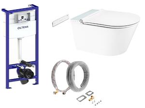 Sada bidetové wc Oltens SmartFrisk 42038000, podomítkový WC modul Oltens Triberg 50001000, 59019000