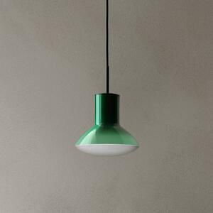 GRUPA Závěsné světlo Grupa Onda, zelené, Ø 17 cm, sklo, GU10, stmívatelný, Zelená, Obývací pokoj / jídelna, Hliník, Design