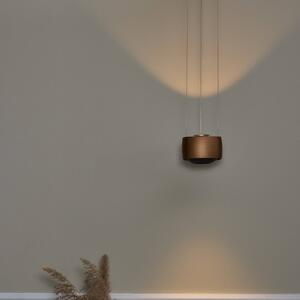 LOOM DESIGN LED závěsné světlo Air, karamelově hnědá, 13 cm, hliník, stmívatelný, Hnědá / rez, Obývací pokoj / jídelna, Hliník, Moderní