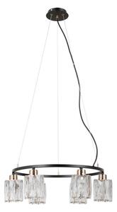ITALUX PND-40814-6-BK-HBR - Lustr na lanku SIMONA 6xE14/40W/230V černá/zlatá