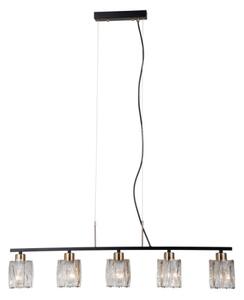 ITALUX PND-40814-5-BK-HBR - Lustr na lanku SIMONA 5xE14/40W/230V černá/zlatá
