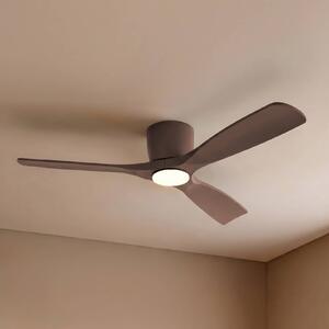 Lucande Smart LED stropní ventilátor Moneno, hnědý, DC, Tuya, stmívatelný, Hnědá / rez, Obývací pokoj / jídelna, kov, Moderní
