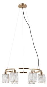 ITALUX PND-40814-6-HBR - Lustr na lanku SIMONA 6xE14/40W/230V zlatá