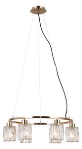 ITALUX PND-40814-6-HBR - Lustr na lanku SIMONA 6xE14/40W/230V zlatá