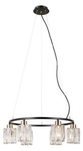 ITALUX PND-40814-6-BK-HBR - Lustr na lanku SIMONA 6xE14/40W/230V černá/zlatá