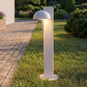 Lucande LED osvětlení cesty Velira, světle šedé, 77 cm, 1 žárovka, IP44, Hliník / šedá / zinek, kov, Moderní