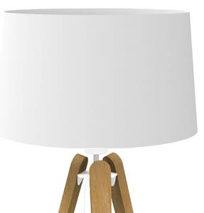 Stolní lampa Essence LT ze dřeva a textilu, bílá