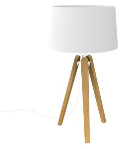 Stolní lampa Essence LT ze dřeva a textilu, bílá