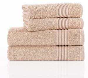 Sada osušek a ručníků Comfort béžová, 2 ks 70 x 140 cm, 2 ks 50 x 100 cm