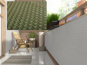 Balkonová ratanová zástěna MALMO, zelená, výška 100 cm šířka různé rozměry 1300 g/m2 MyBestHome Rozměr: 100x700 cm