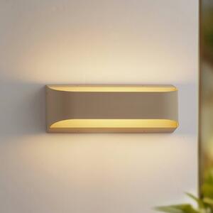 Lindby LED venkovní nástěnné svítidlo Lenore, béžové, kov, 36,5 cm, Krémová / jantar, Hliník, Moderní