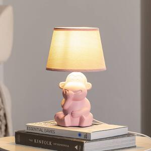 Stolní lampa Monkey, růžová, keramika, výška 28 cm, E14