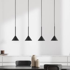 TK Lighting Závěsné světlo Cono Mini, 4 žárovky, černé GU10, stmívatelný, Černá, Obývací pokoj / jídelna, kov, Moderní