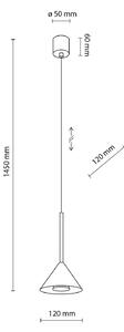 TK Lighting Závěsné světlo Cono Mini, 1 žárovka, Ø 12 cm, černé GU10, stmívatelný, Černá, Obývací pokoj / jídelna, kov, Moderní