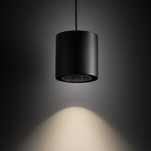 Nowodvorski Lighting Závěsné světlo Point Duo, černé, ocel, Ø 13 cm, GU10, stmívatelný, Černá, Obývací pokoj / jídelna, kov, Moderní
