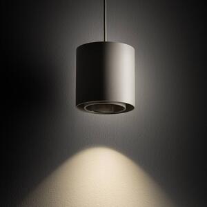 Nowodvorski Lighting Závěsné světlo Point Duo, hedvábně šedé, ocel, Ø 13 cm, GU10, stmívatelný, Hliník / šedá / zinek, Obývací pokoj / jídelna, kov, Moderní