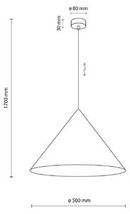 TK Lighting Závěsné světlo Cono, 1 žárovka, Ø 50 cm, černé, E27, stmívatelný, Černá, Obývací pokoj / jídelna, kov, Moderní