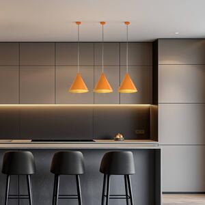 TK Lighting Závěsné světlo Cono, 1 žárovka, Ø 25 cm, oranžové, E27, stmívatelný, Žlutá / oranžová, Obývací pokoj / jídelna, kov, Moderní