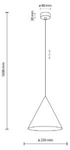 TK Lighting Závěsné světlo Cono, 1 žárovka, Ø 25 cm, písková barva, E27, stmívatelný, Krémová / jantar, Obývací pokoj / jídelna, kov, Moderní