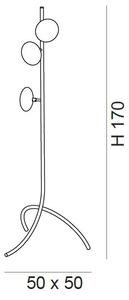 Metal lux 260.733.01 Dolce, stojací lampa 3xG9, chrom/čiré sklo, výška 170cm