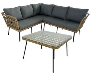 Set zahradního nábytku ELORIA hnědý / šedý ABI3354