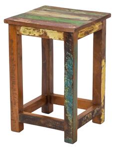 Stolička v "Goa" stylu, starý teak, 30x30x45cm (AN)