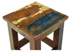 Stolička z antik teakového dřeva, "GOA" styl, 25x25x30cm (AV)