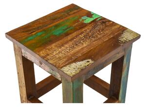 Stolička z antik teakového dřeva, "GOA" styl, 25x25x30cm (AR)