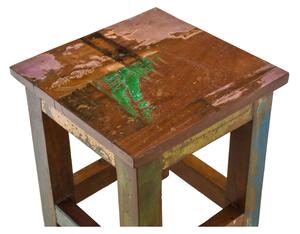 Stolička z antik teakového dřeva, "GOA" styl, 25x25x30cm (AP)