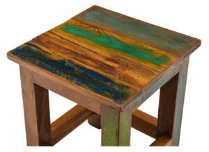 Stolička z antik teakového dřeva, "GOA" styl, 25x25x30cm (AL)