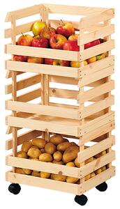Regál na ovoce a zeleninu s kolečky, 80 x 37 x 30 cm KESPER 69581