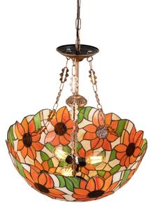 Brilagi - Tiffany vitrážový lustr na řetězu SUNFLOWER 3xE27/60W/230V pr. 50 cm