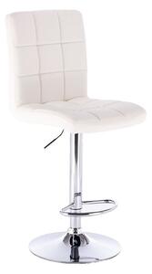 LuxuryForm Barová židle TOLEDO na stříbrné kulaté podstavě - bílá