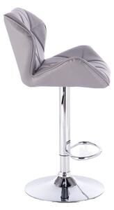 LuxuryForm Barová židle MILANO na kulaté stříbrné podstavě - šedá