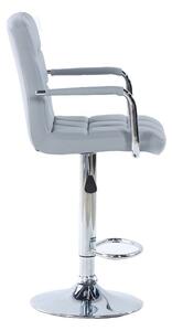 LuxuryForm Barová židle VERONA na stříbrné kulaté podstavě - šedá