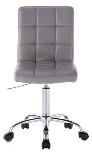 LuxuryForm Židle TOLEDO na stříbrné podstavě s kolečky - šedá
