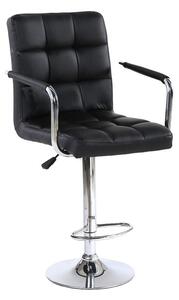 LuxuryForm Barová židle VERONA na stříbrné kulaté podstavě - černá