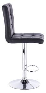 LuxuryForm Barová židle TOLEDO na stříbrné kulaté podstavě - černá