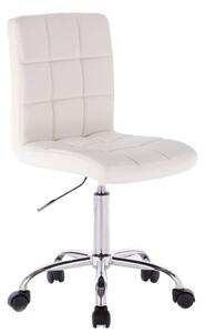 LuxuryForm Židle TOLEDO na stříbrné podstavě s kolečky - bílá