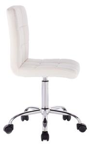 LuxuryForm Židle TOLEDO na stříbrné podstavě s kolečky - bílá