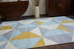 Balta Kusový koberec NORDIC KOSTKY žlutý modrý krémový Rozměr: 140x190 cm