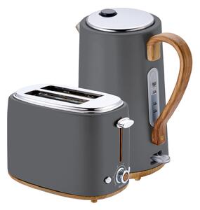 Silvercrest® Kitchen Tools Sada rychlovarné konvice Swkh 3000 B2 a topinkovače STH 900 B2, šedá (800009523)